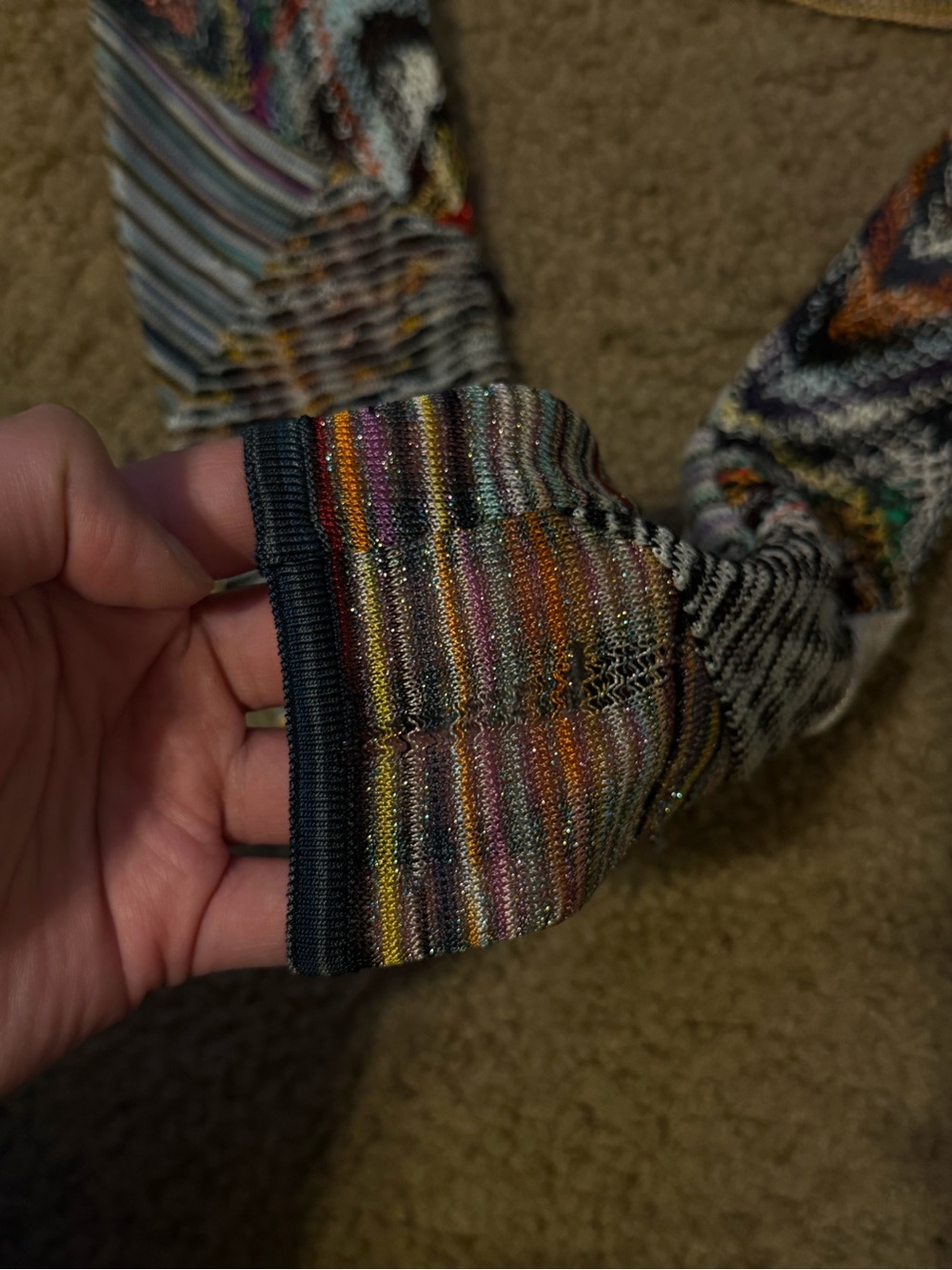 Missoni Spring 2022 Multicolor Zigzag & Stripe Long-Sleeve Knit Top - Picture 6 of 8